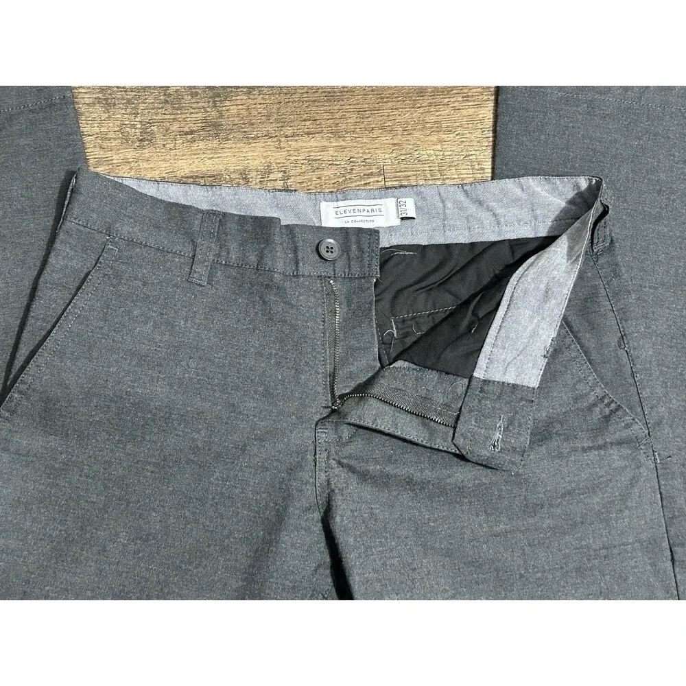 Eleven Paris Men's Charcoal Gray Chinos